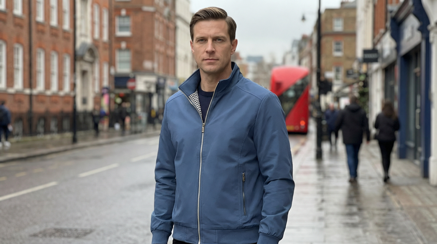 Bomber Jacket Men Slim Fit Casual Long Sleeve