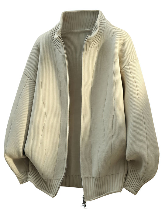Cardigan Men’s Cable-Knit Oversized Full-Zip Pullover Sweater