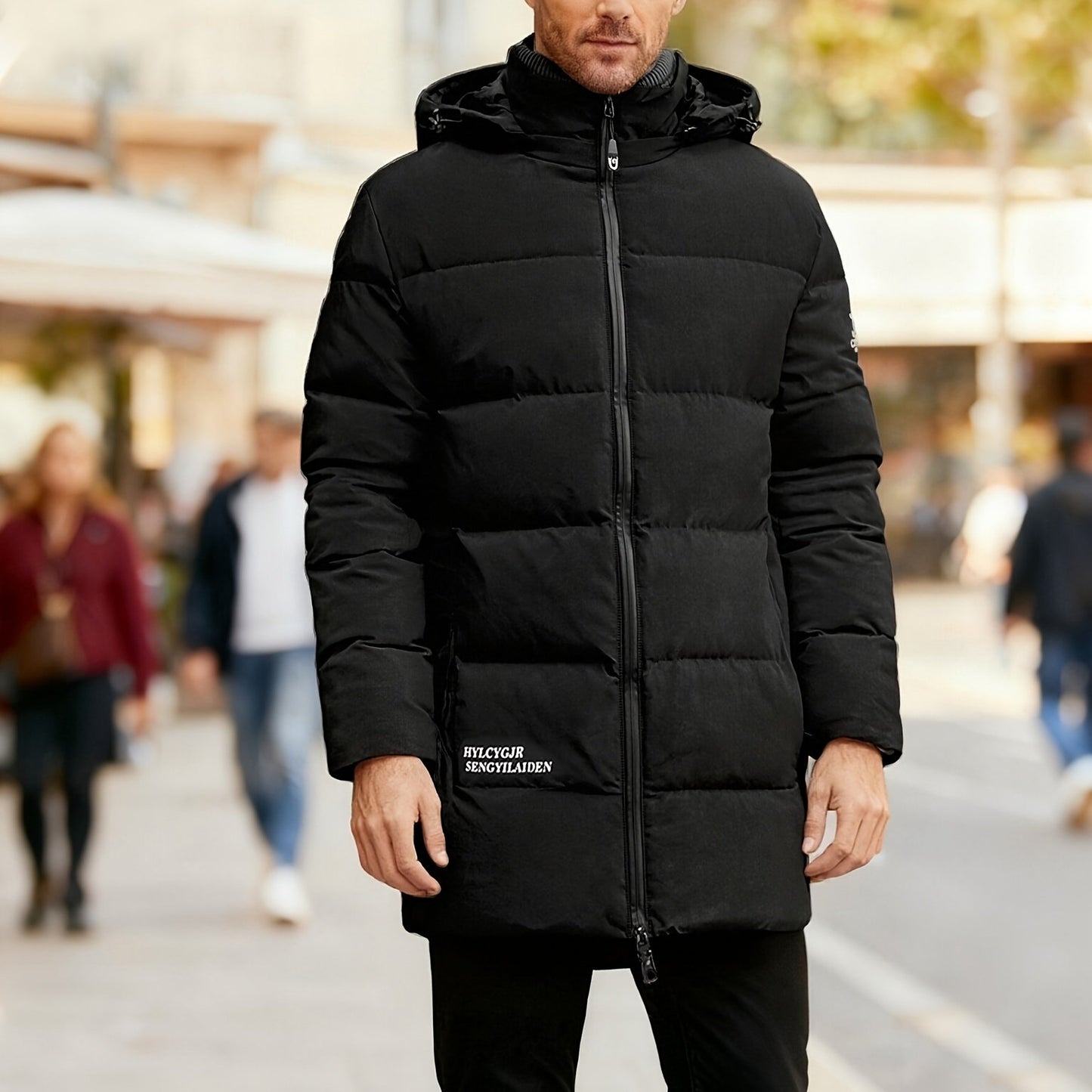 Jacket Men’s Full-Zip Hooded Winter Coat