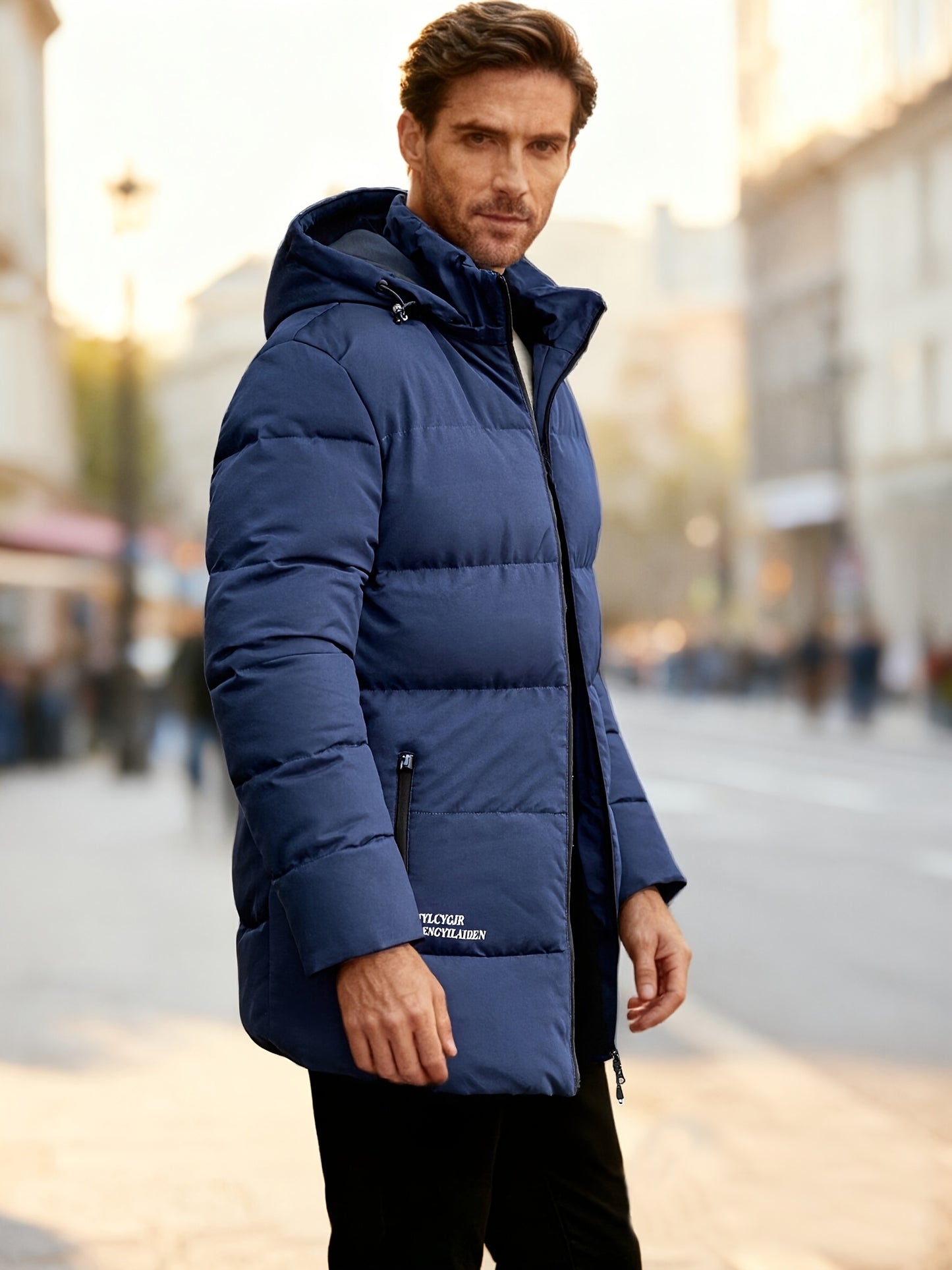 Jacket Men’s Full-Zip Hooded Winter Coat