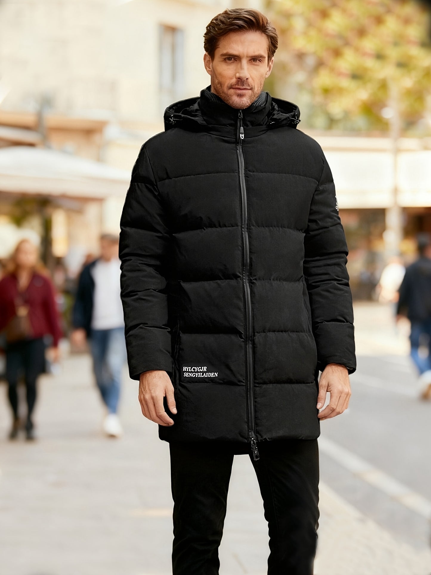 Jacket Men’s Full-Zip Hooded Winter Coat