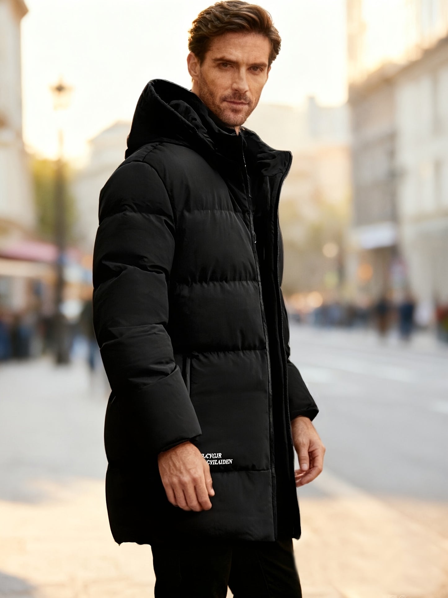 Jacket Men’s Full-Zip Hooded Winter Coat