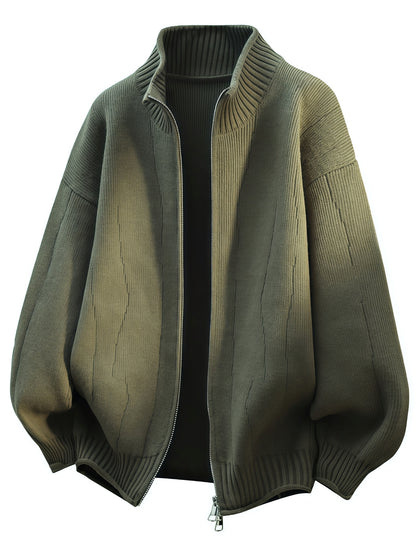 Cardigan Men’s Cable-Knit Oversized Full-Zip Pullover Sweater