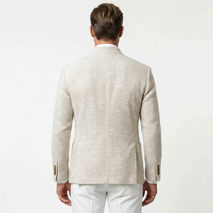 Jacket Men Stand-Up Collar Button Closure