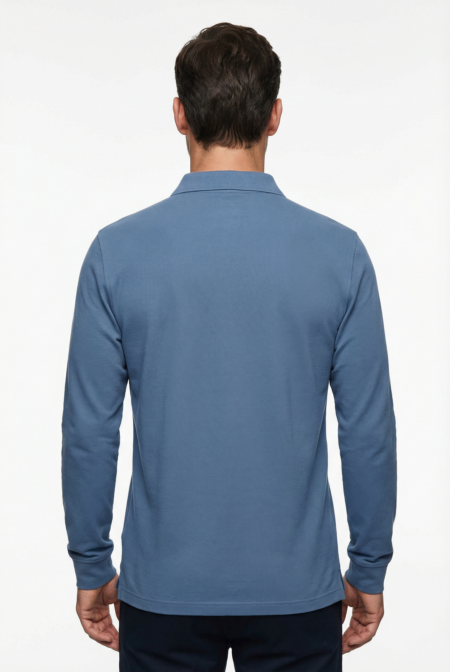 Polo Shirt Men’s Long Sleeve Turn-Down Collar Checked Pattern