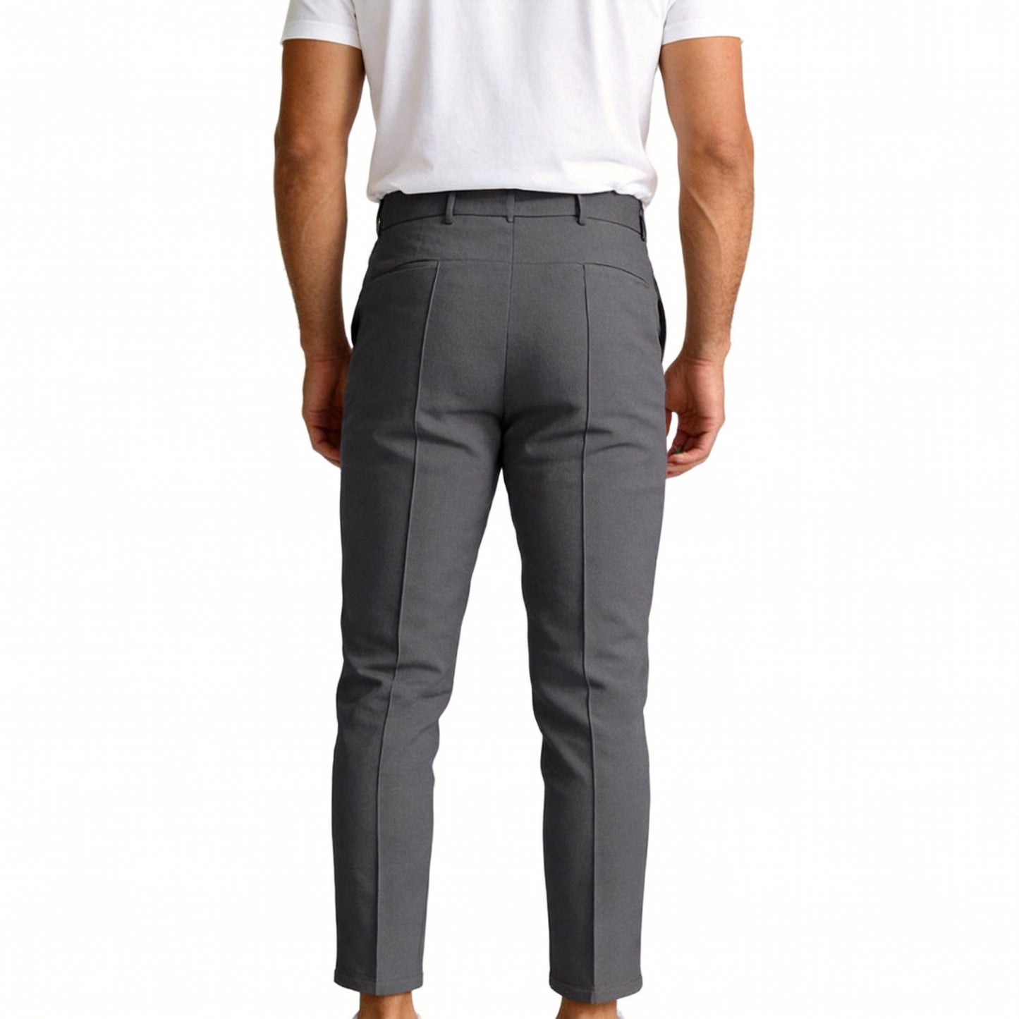 Casual Pants Men Straight Fit Double Pleat