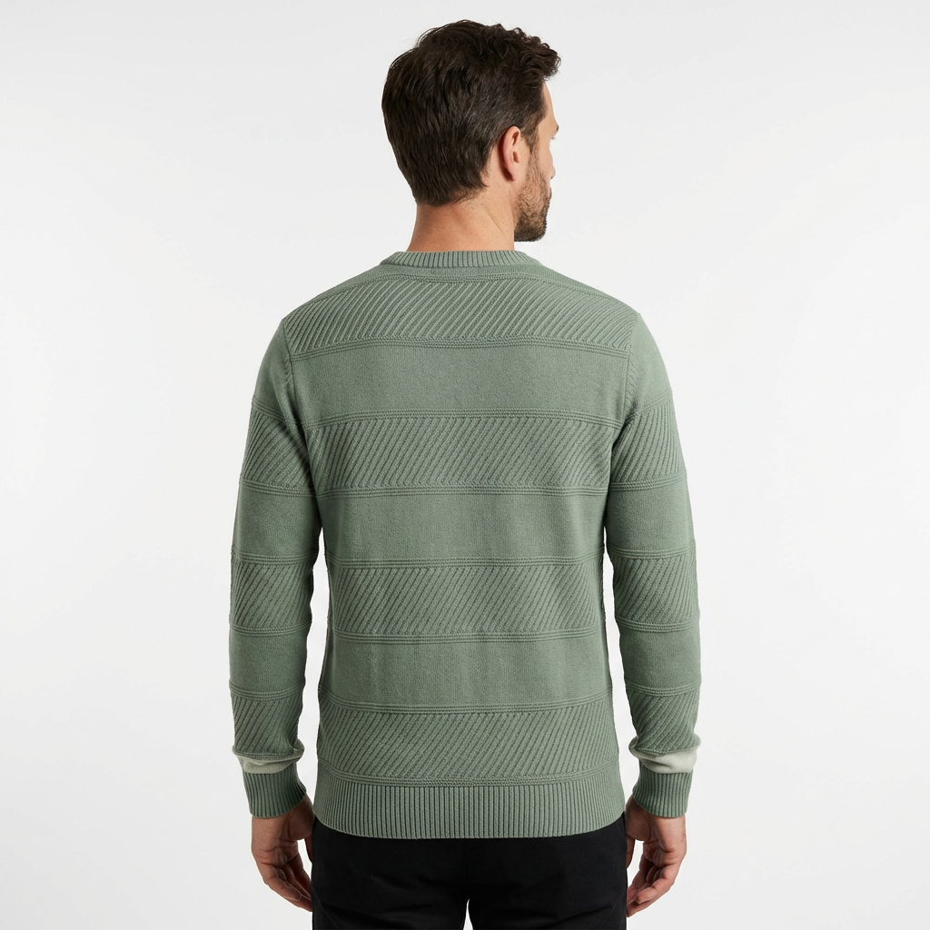 Sweater Men Striped O-Neck Loose Fit