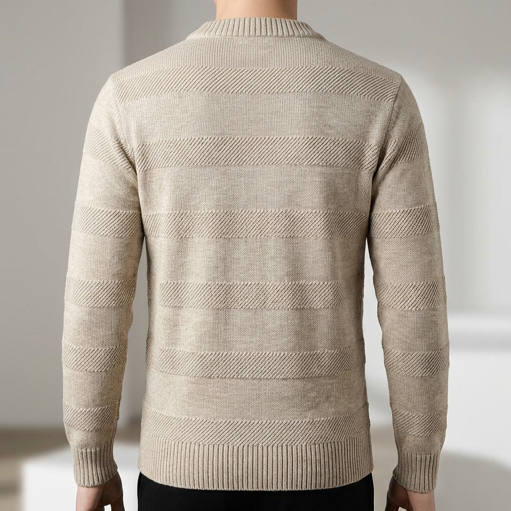 Sweater Men Striped O-Neck Loose Fit