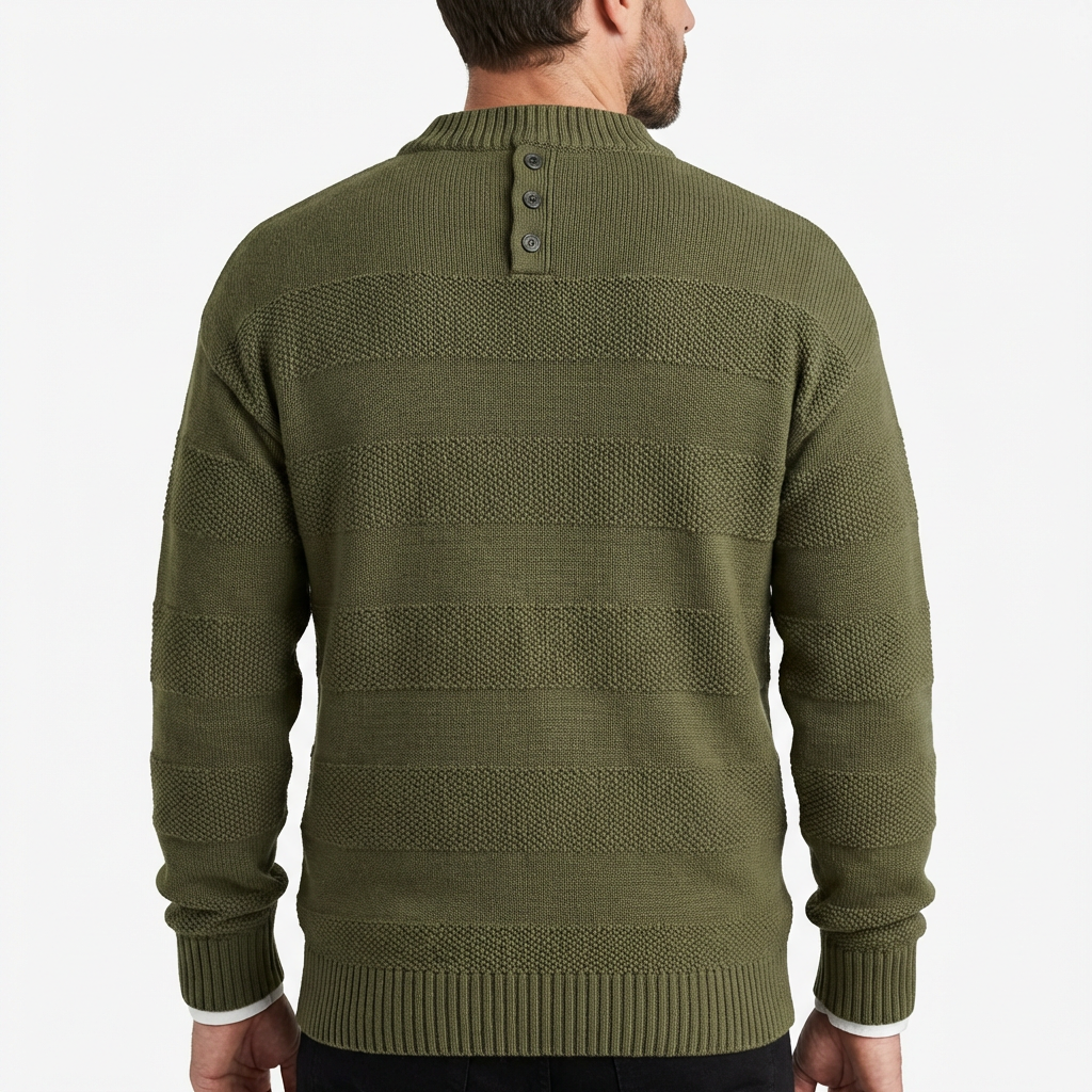 Sweater Men Striped O-Neck Loose Fit