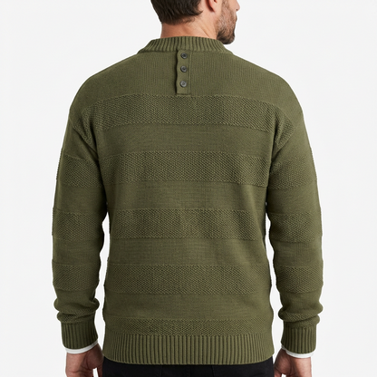 Sweater Men Striped O-Neck Loose Fit