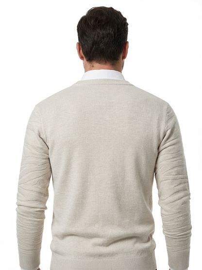 Sweater Men’s Rib-Knit Crew Neck Long Sleeve Pullover