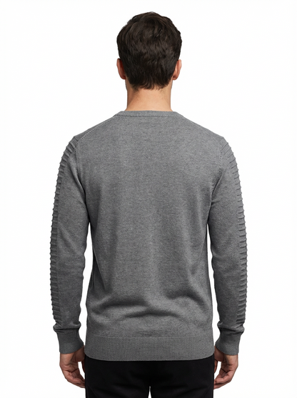 Sweater Men’s Rib-Knit Crew Neck Long Sleeve Pullover