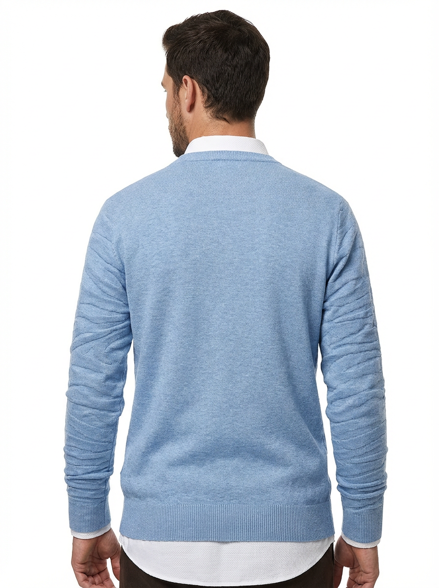 Sweater Men’s Rib-Knit Crew Neck Long Sleeve Pullover
