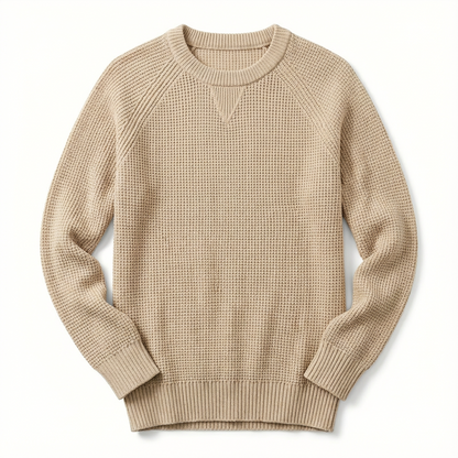 Sweater Men’s Heavyweight Round Neck Pullover Rib-Knit