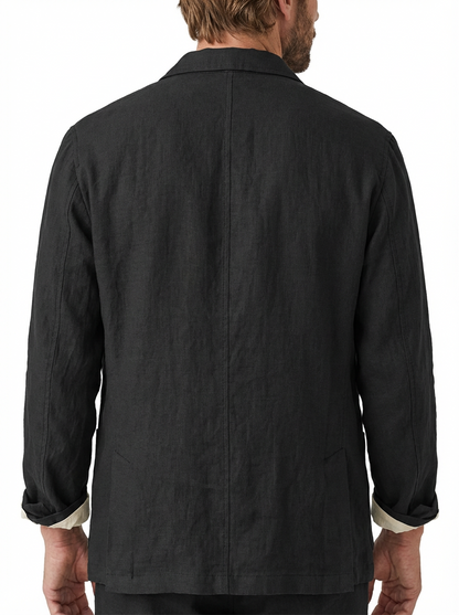 Vest Jacket Men Long Sleeve Loose Fit Open Front