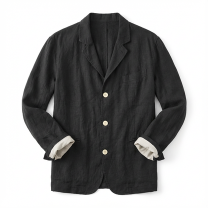 Vest Jacket Men Long Sleeve Loose Fit Open Front