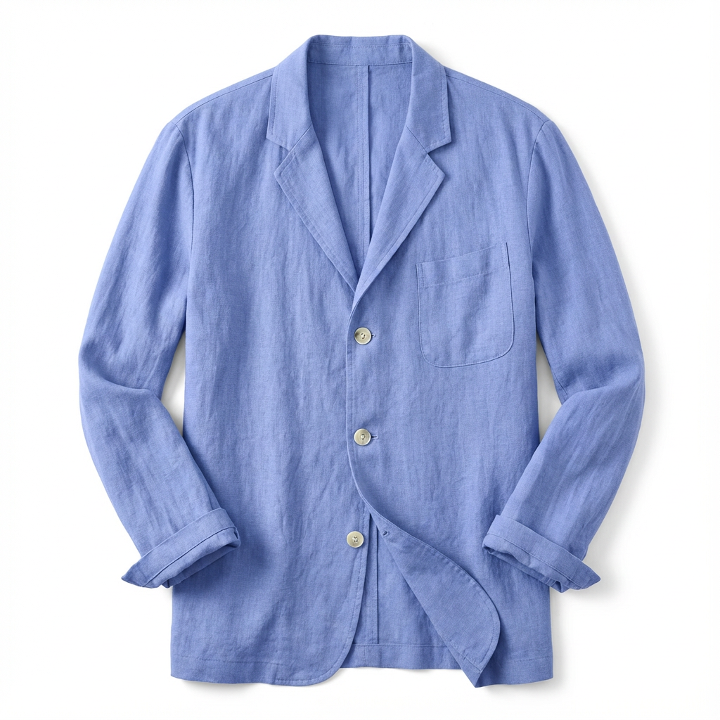 Vest Jacket Men Long Sleeve Loose Fit Open Front