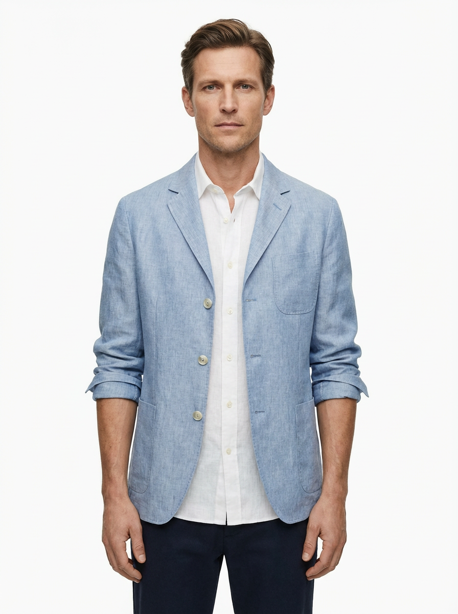 Vest Jacket Men Long Sleeve Loose Fit Open Front