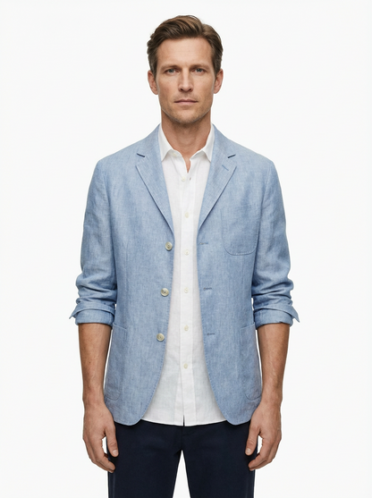 Vest Jacket Men Long Sleeve Loose Fit Open Front