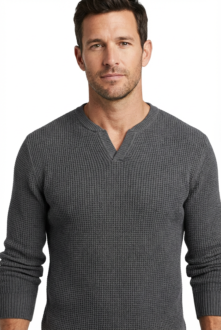 Sweater Men V-Neck Long Sleeve Warm Pullover Smart Casual