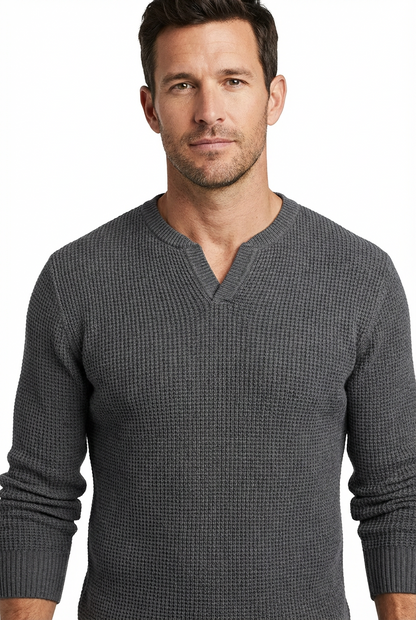 Sweater Men V-Neck Long Sleeve Warm Pullover Smart Casual