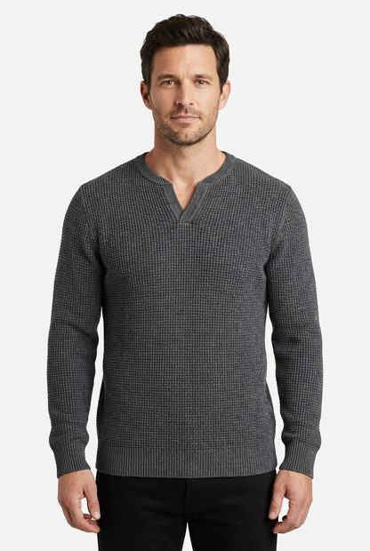 Sweater Men V-Neck Long Sleeve Warm Pullover Smart Casual