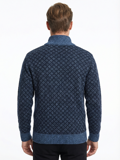 Sweater Jacket Men Stand-Up Collar Slim Fit