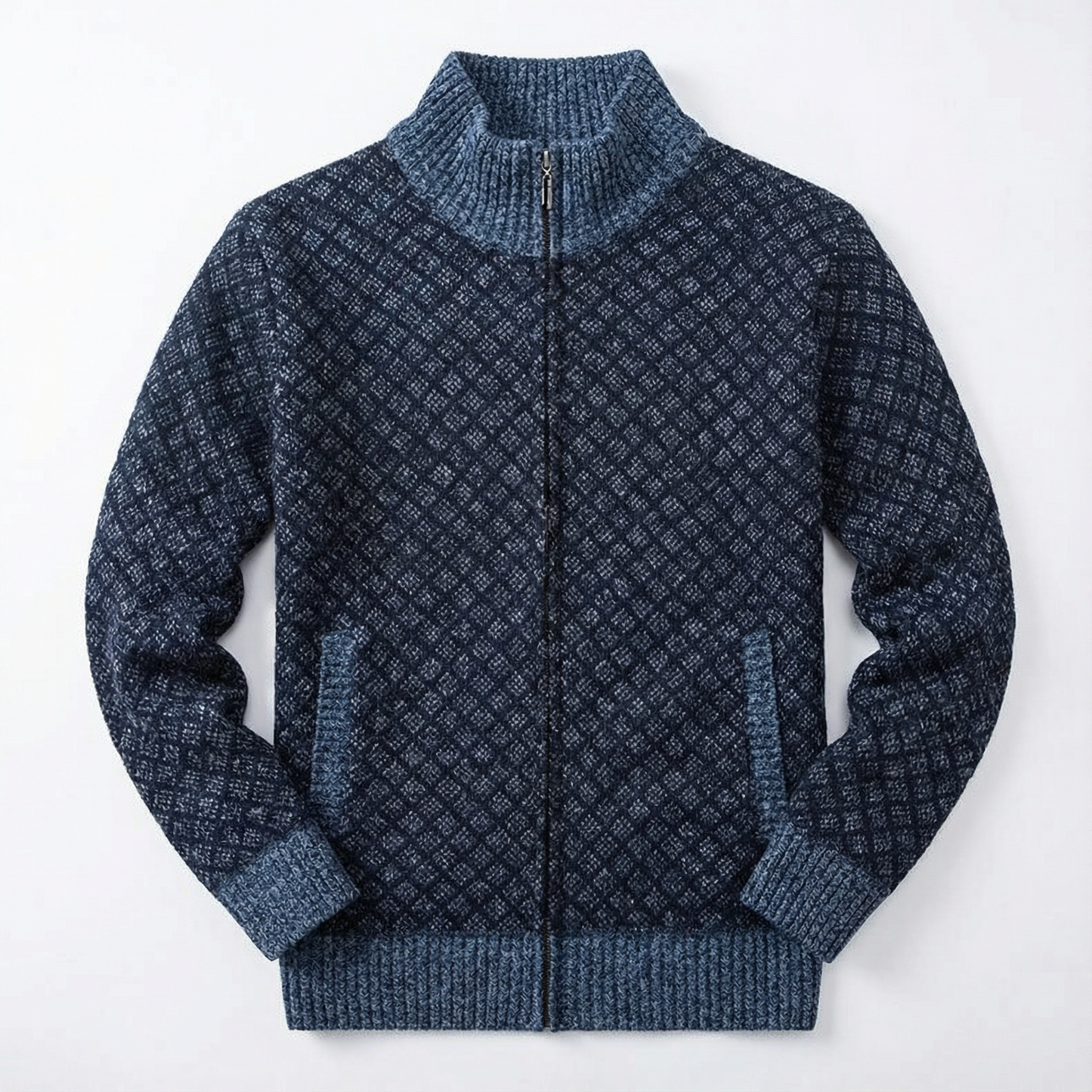 Sweater Jacket Men Stand-Up Collar Slim Fit