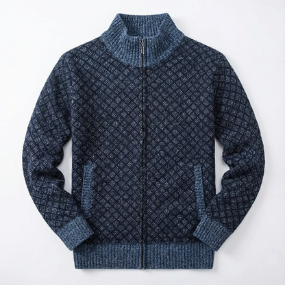 Sweater Jacket Men Stand-Up Collar Slim Fit