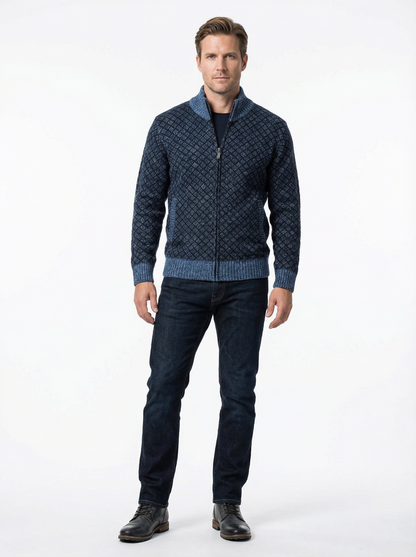 Sweater Jacket Men Stand-Up Collar Slim Fit