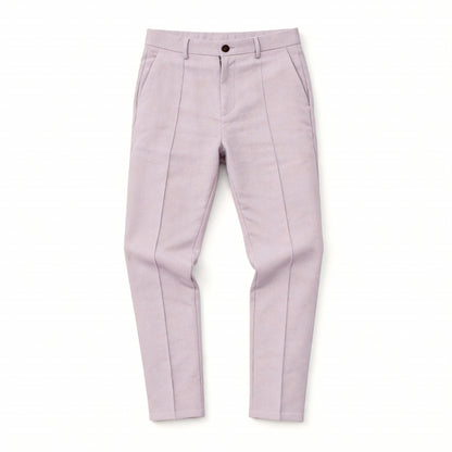 Casual Pants Men Straight Fit Double Pleat