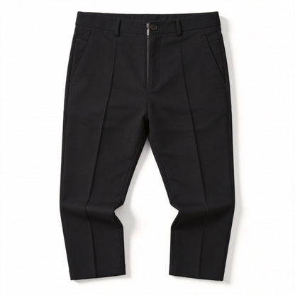 Casual Pants Men Straight Fit Double Pleat