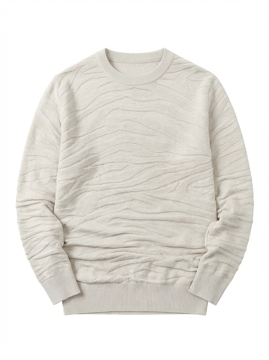 Sweater Men’s Rib-Knit Crew Neck Long Sleeve Pullover