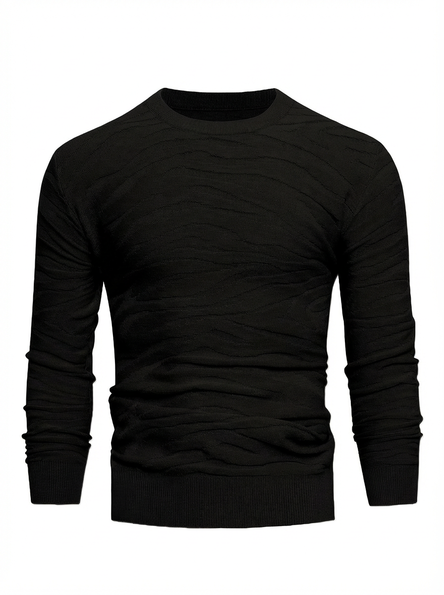Sweater Men’s Rib-Knit Crew Neck Long Sleeve Pullover