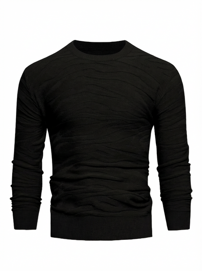 Sweater Men’s Rib-Knit Crew Neck Long Sleeve Pullover