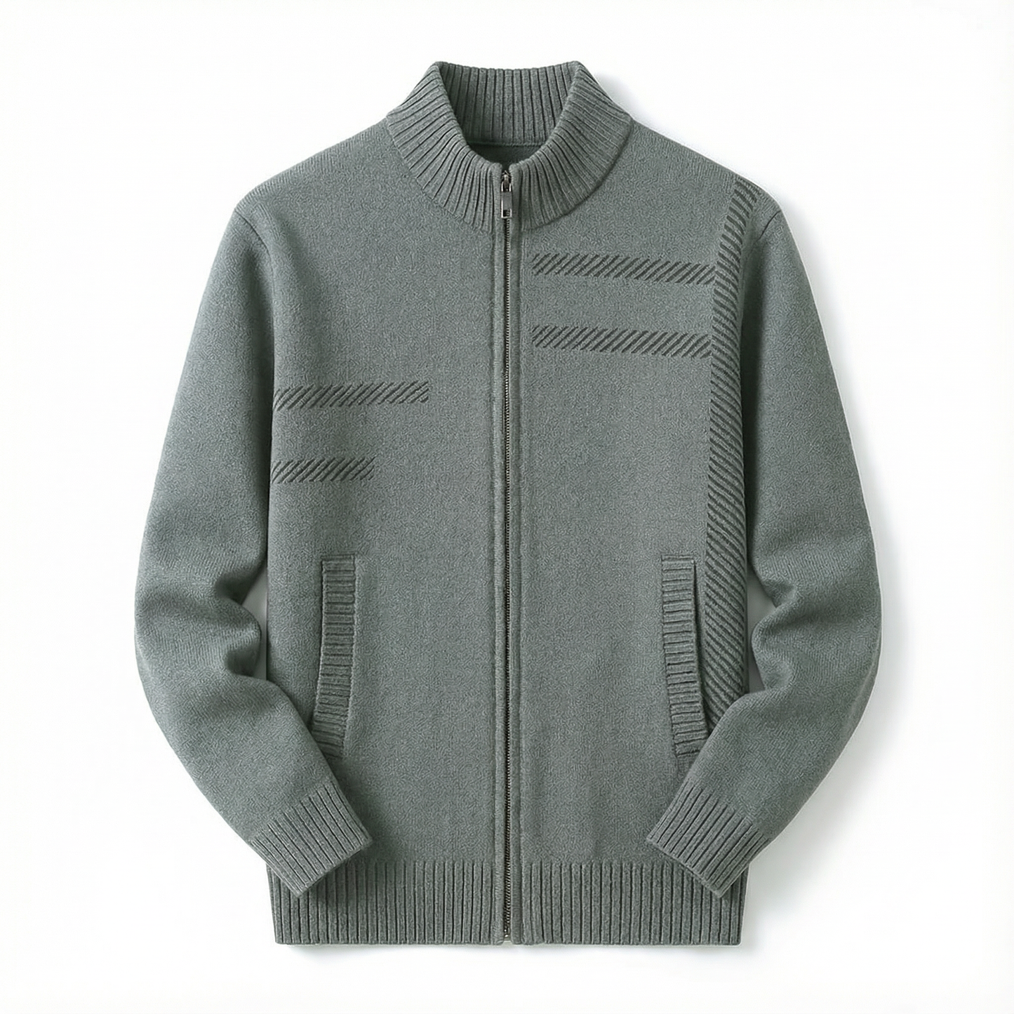 Cardigan Jacket Men Stand Neck Casual Fit