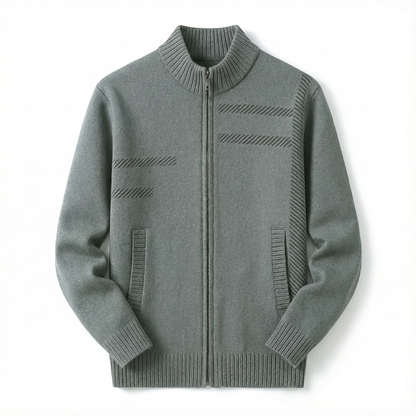 Cardigan Jacket Men Stand Neck Casual Fit