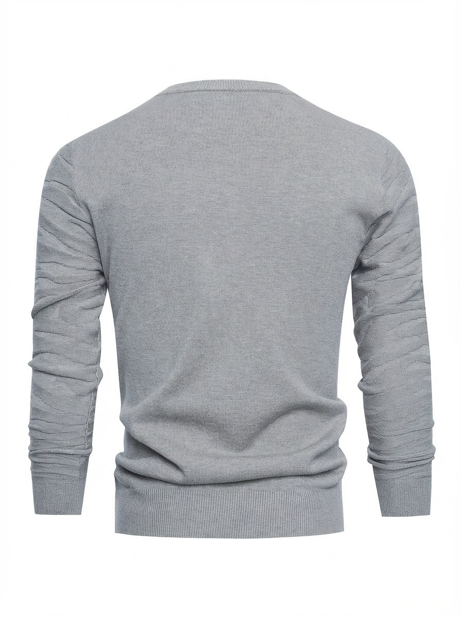 Sweater Men’s Rib-Knit Crew Neck Long Sleeve Pullover