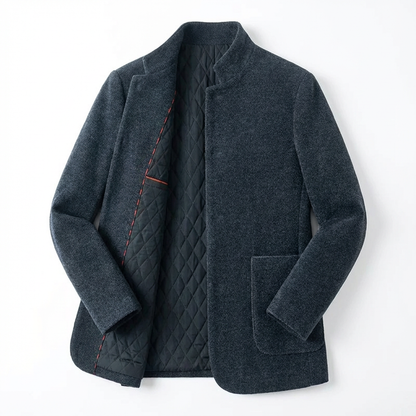 Jacket Men Stand-Up Collar Thickened Lined Casual