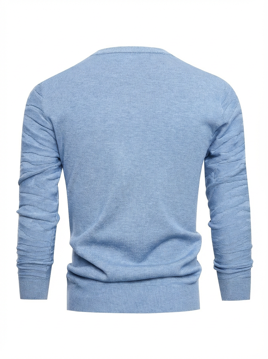Sweater Men’s Rib-Knit Crew Neck Long Sleeve Pullover