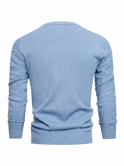 Sweater Men’s Rib-Knit Crew Neck Long Sleeve Pullover