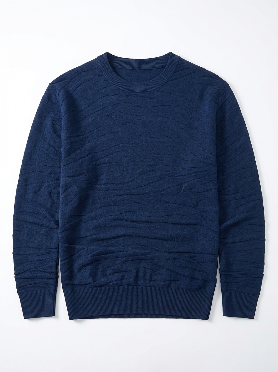 Sweater Men’s Rib-Knit Crew Neck Long Sleeve Pullover