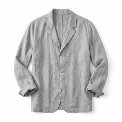 Vest Jacket Men Long Sleeve Loose Fit Open Front