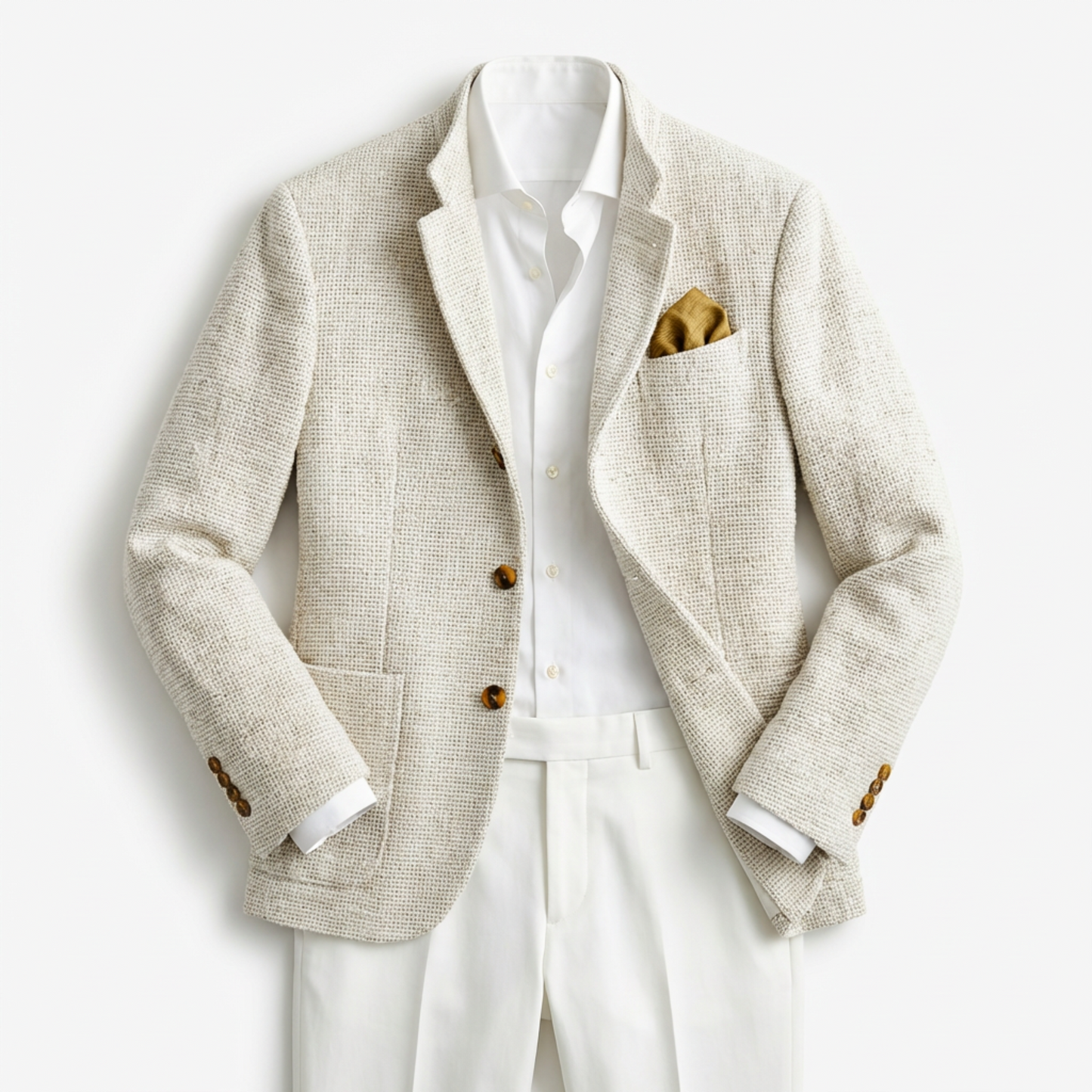 Jacket Men Stand-Up Collar Button Closure