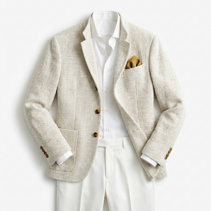 Jacket Men Stand-Up Collar Button Closure