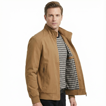 Bomber Jacket Men Slim Fit Casual Long Sleeve