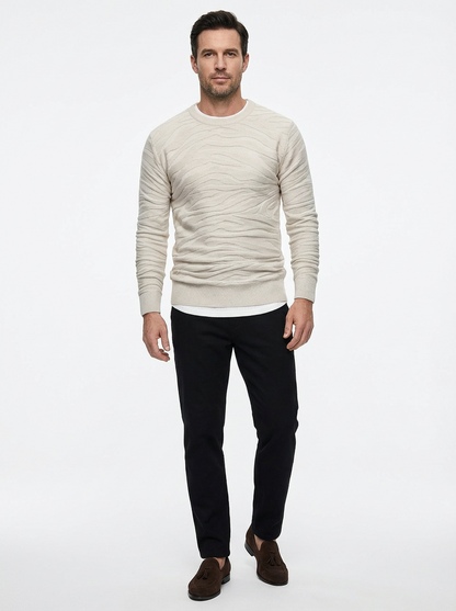 Sweater Men’s Rib-Knit Crew Neck Long Sleeve Pullover