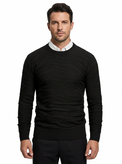 Sweater Men’s Rib-Knit Crew Neck Long Sleeve Pullover