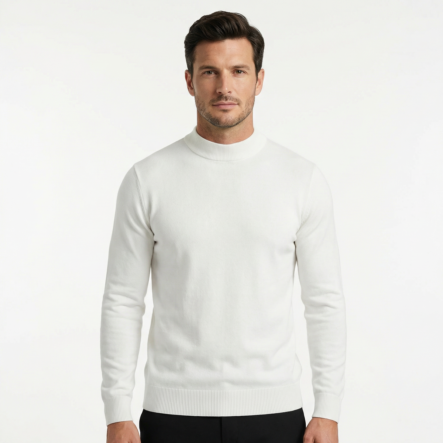 Sweater Men's Mock Neck Slim Fit