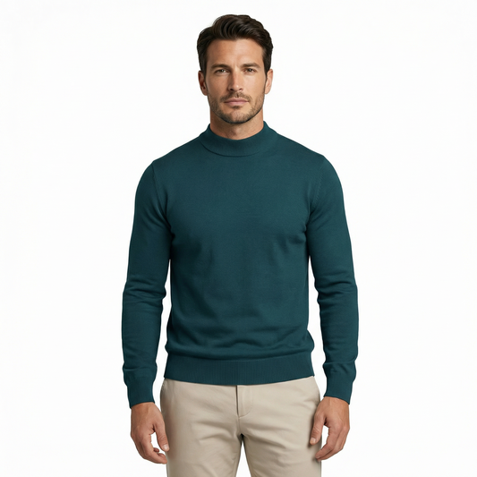 Sweater Men's Mock Neck Slim Fit